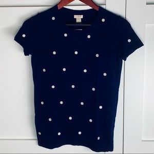 J. Crew Polka Dot Top - Navy